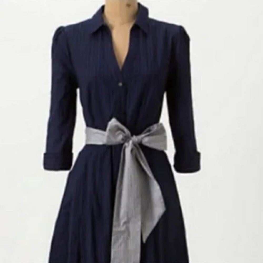 Moulinette Soeurs Navy Dress with Belt